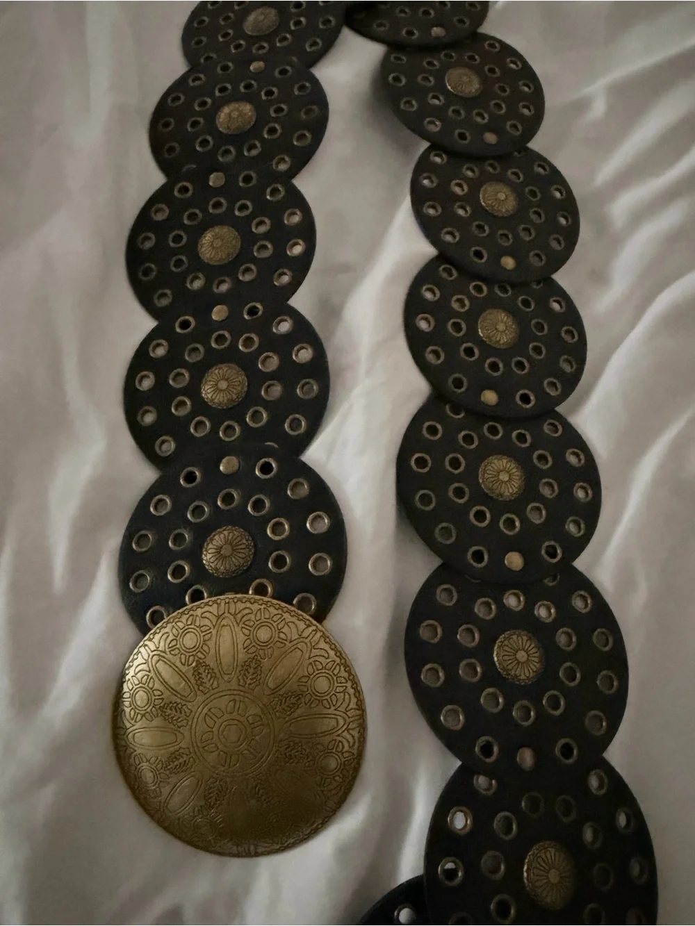 Black and Gold Disc Link Belt - Women Accessories